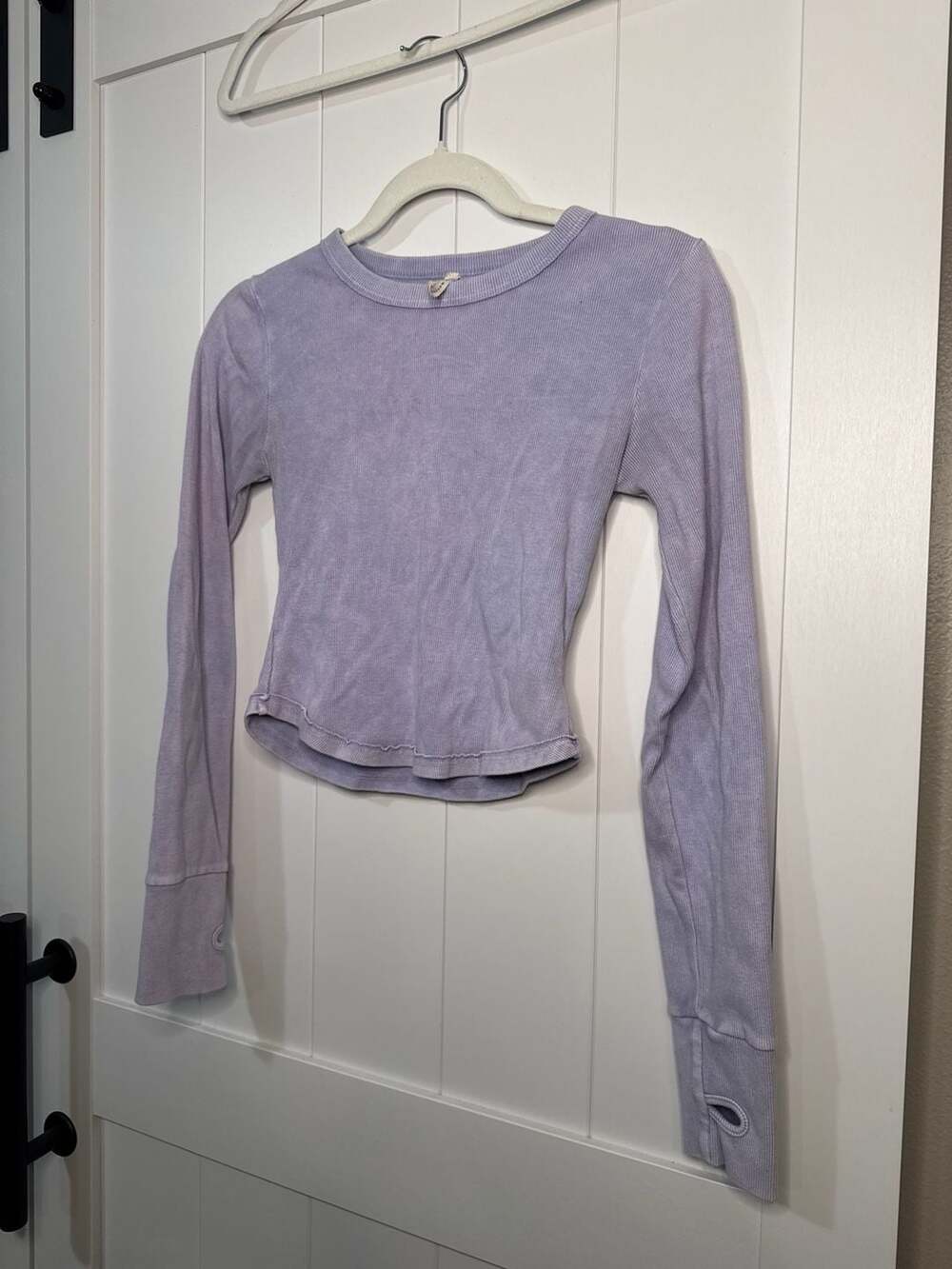 FP Movement by Free People Purple Long Sleeve Cropped Workout Top Small